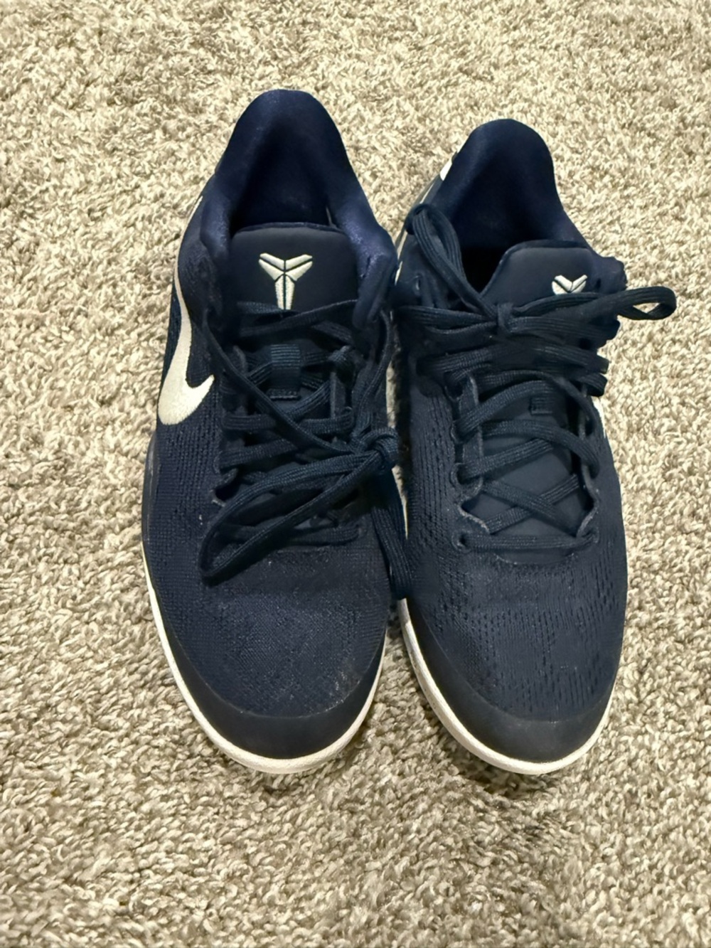 Kobe Nike Navy and White Low-Top Athletic Shoes